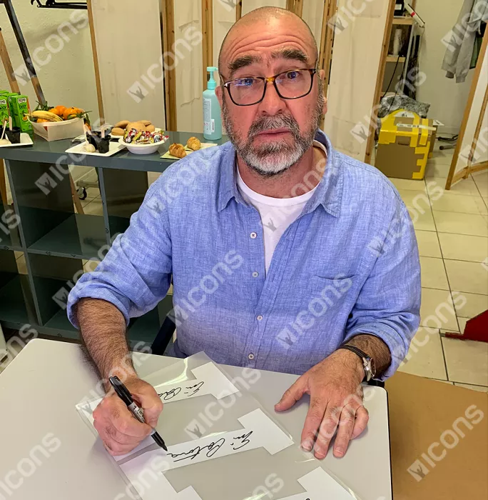 Eric Cantona Back Signed Modern Manchester United Home Shirt In Hero Frame: Option 1