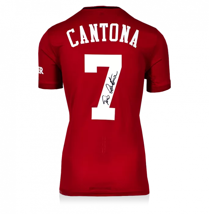 Eric Cantona Back Signed Modern Manchester United Home Shirt In Classic Frame