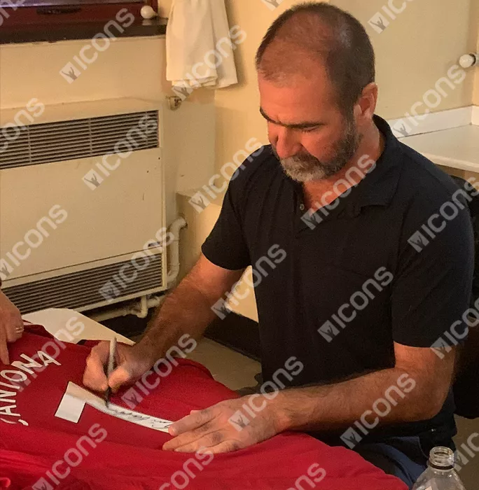 Eric Cantona Back Signed Modern Manchester United Home Shirt In Classic Frame