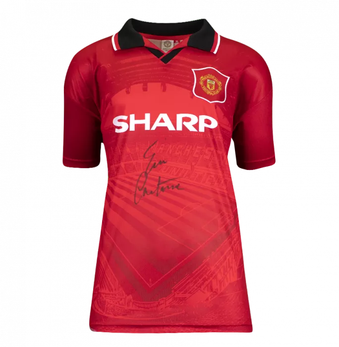 Eric Cantona Front Signed Manchester United 1994-96 Home Shirt In Classic Frame