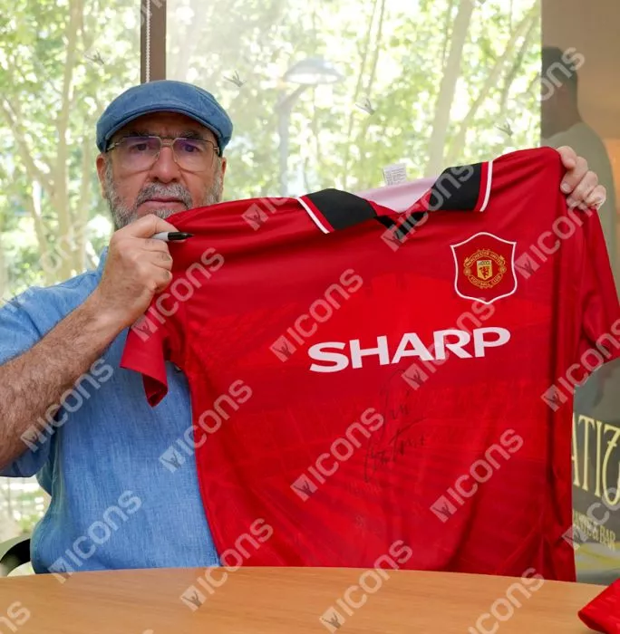 Eric Cantona Front Signed Manchester United 1994-96 Home Shirt In Classic Frame