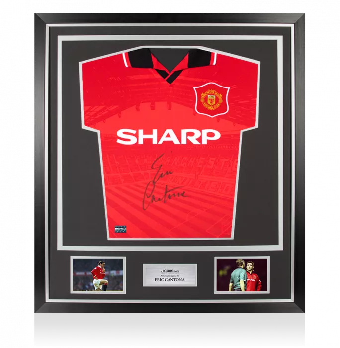 Eric Cantona Front Signed Manchester United 1994-96 Home Shirt In Classic Frame