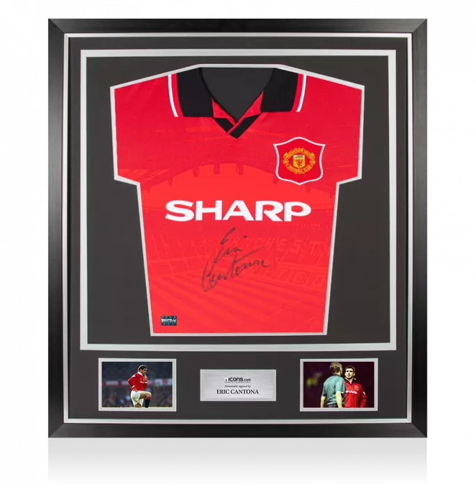 Eric Cantona Front Signed Manchester United 1994-96 Home Shirt In Classic Frame