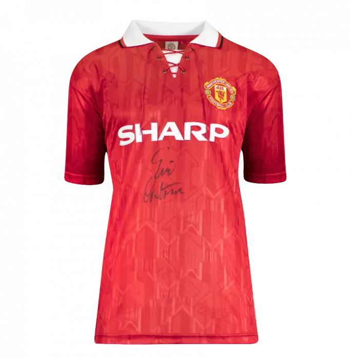 Eric Cantona Front Signed Manchester United 1994 Home Shirt In Hero Frame: Option 1