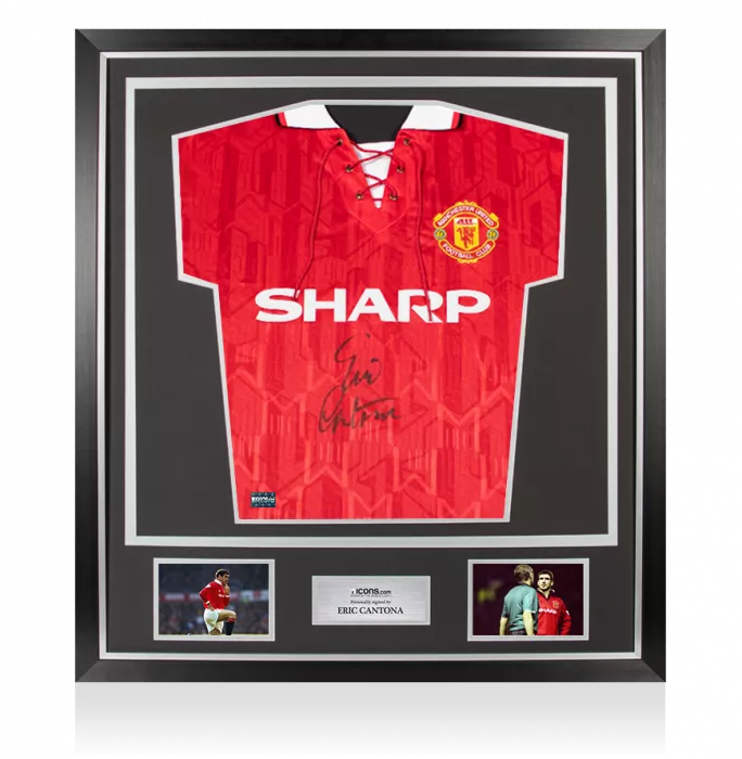 Eric Cantona Front Signed Manchester United 1994 Home Shirt In Classic Frame