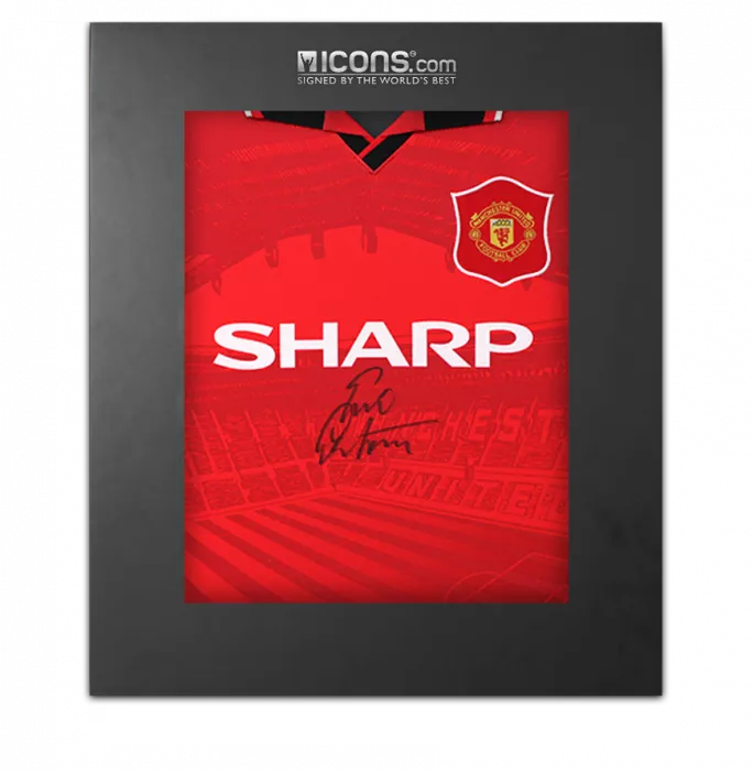 Eric Cantona Front Signed Manchester United 1996 Home Shirt In Deluxe Packaging