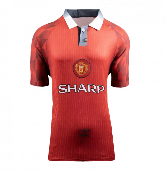 Eric Cantona Official UEFA Champions League Back Signed And Framed Manchester United 1996-98 Home Shirt