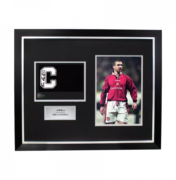 Eric Cantona Signed And Framed Captains Armband