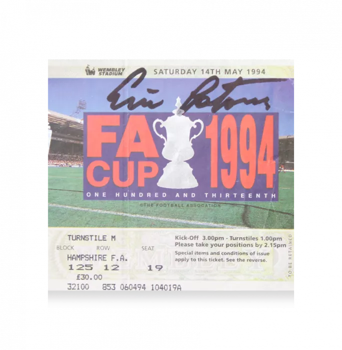 Eric Cantona Signed And Framed Ticket: 1994 FA Cup Final