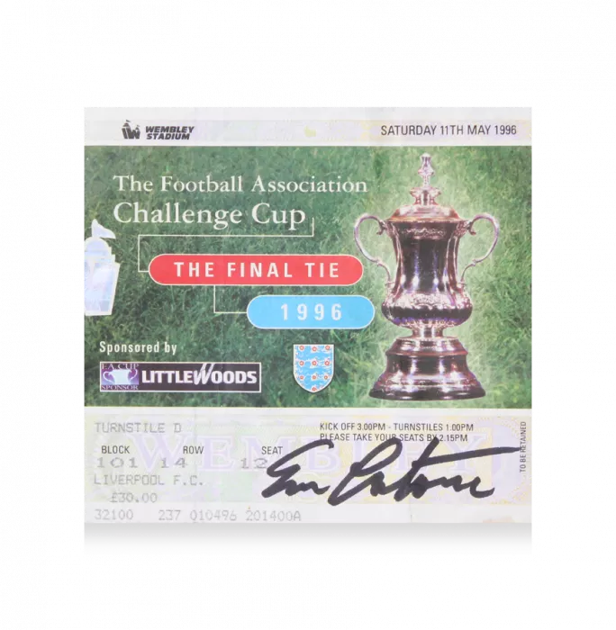 Eric Cantona Signed And Framed Ticket: 1996 FA Cup Final