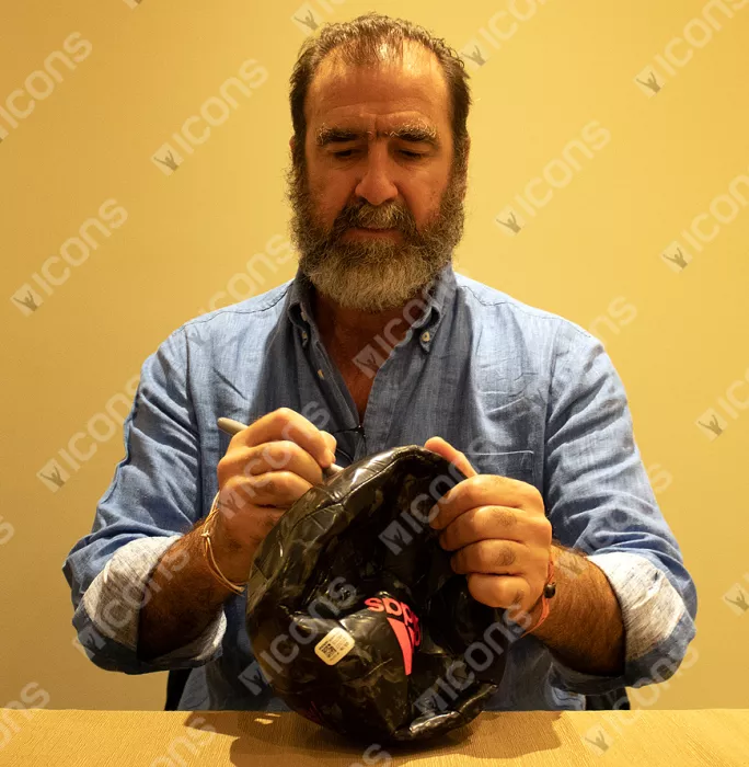 Eric Cantona Signed Black Manchester United Branded Football