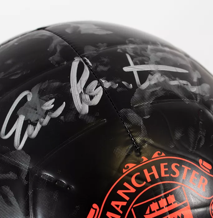 Eric Cantona Signed Black Manchester United Branded Football