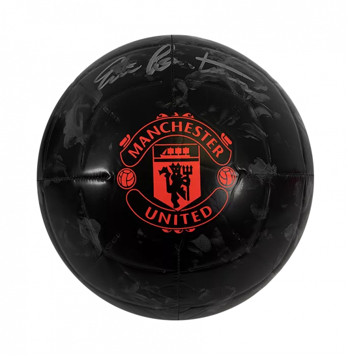 Eric Cantona Signed Black Manchester United Branded Football