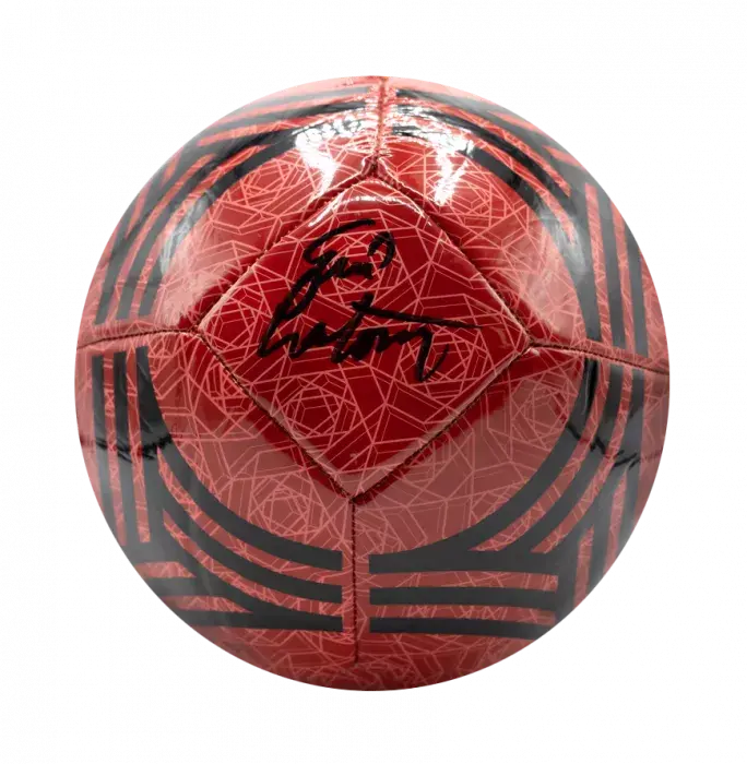 Eric Cantona Signed Manchester United Football In Acrylic Case