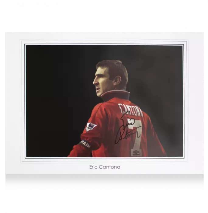 Eric Cantona Signed Manchester United Large Print: The King - Signed In Black