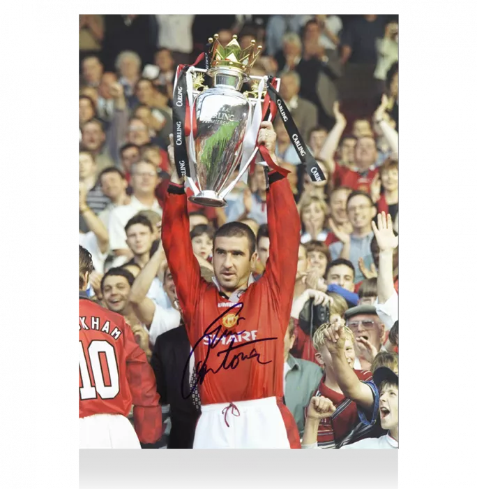 Eric Cantona Signed Manchester United Photo: 1995-96 Premier League Winner