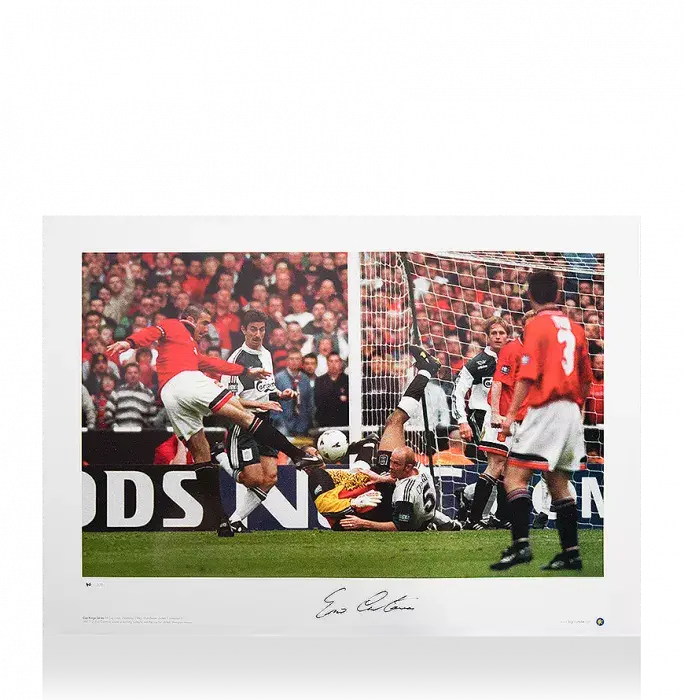 Eric Cantona Signed Manchester United Photo: 1996 FA Cup Final Goal vs Liverpool