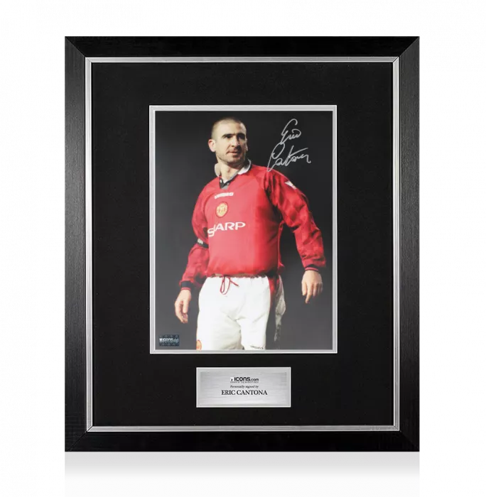 Eric Cantona Signed Manchester United Photo In Premium Photo Frame: The King
