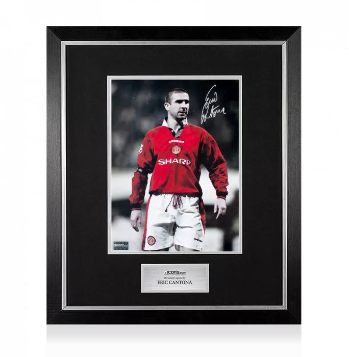 Eric Cantona Signed Manchester United Photo In Premium Photo Frame: The King