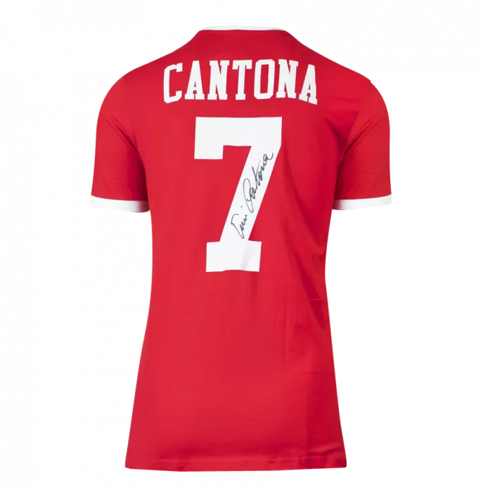 Eric Cantona Signed Manchester United Shirt With Fan Style Number In Hero Frame: Option 1
