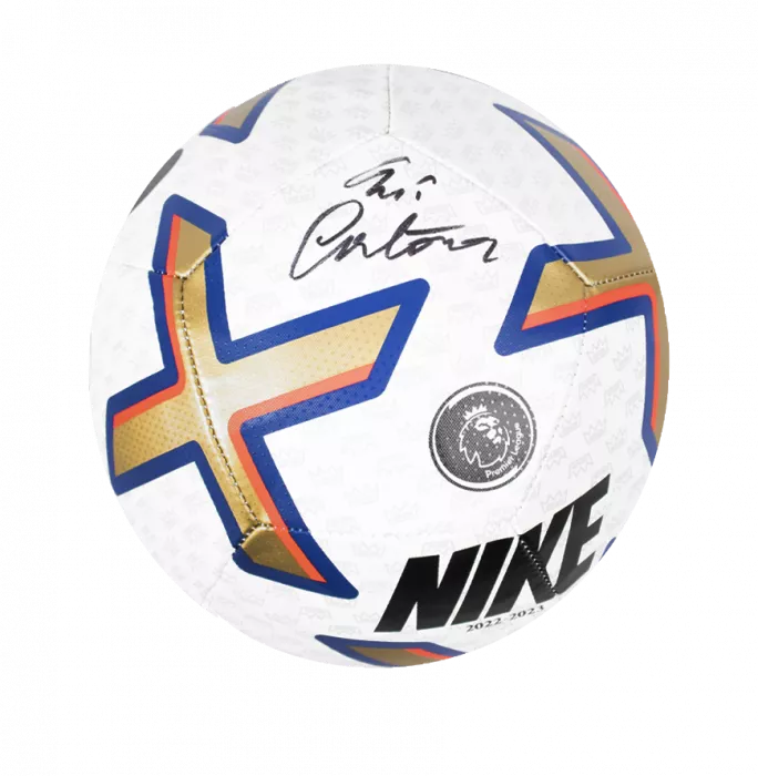 Eric Cantona Signed Premier League Football In Acrylic Case