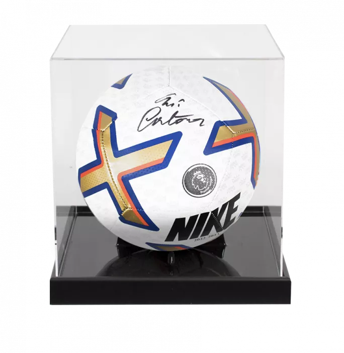 Eric Cantona Signed Premier League Football In Acrylic Case