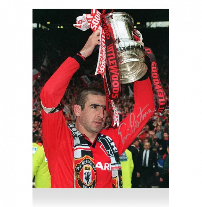 Eric Cantona Silver Signed Manchester United Photo: 1996 FA Cup Winner