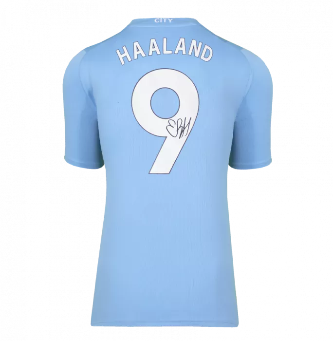 Erling Haaland Back Signed Manchester City 2023-24 Home Shirt In Deluxe Packaging