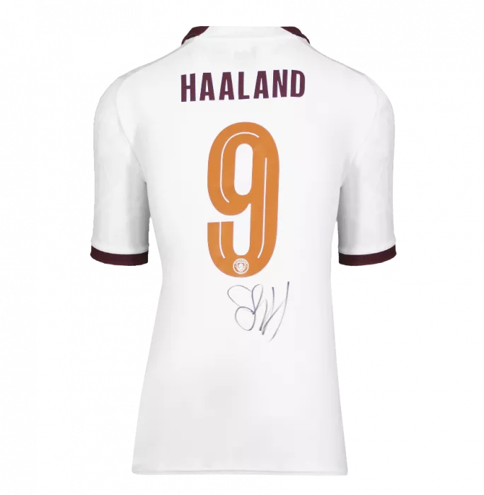Erling Haaland Back Signed Manchester City 2023-24 Away Shirt