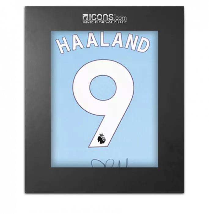 Erling Haaland Back Signed Manchester City 2023-24 Home Shirt: Signed Under Number In Deluxe Packaging