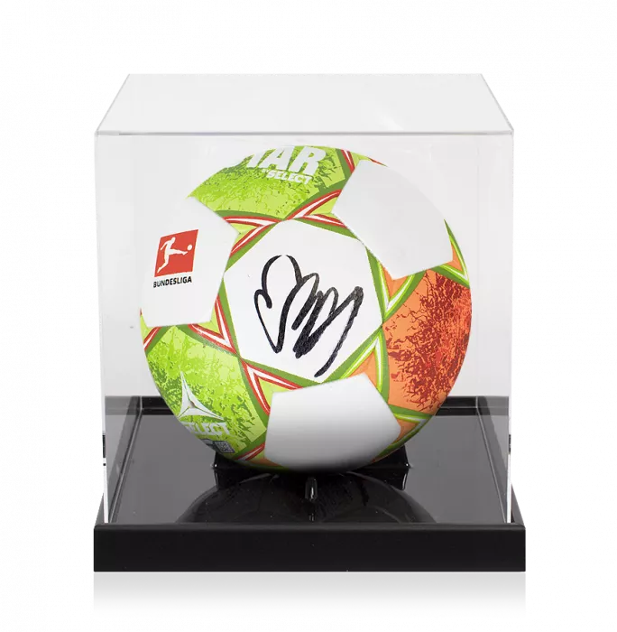 Erling Haaland Signed Derbystar Bundesliga Football In Acrylic Case