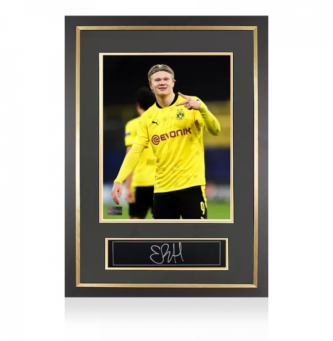 Erling Haaland Signed Plaque And Photo Frame: Borussia Dortmund Legend