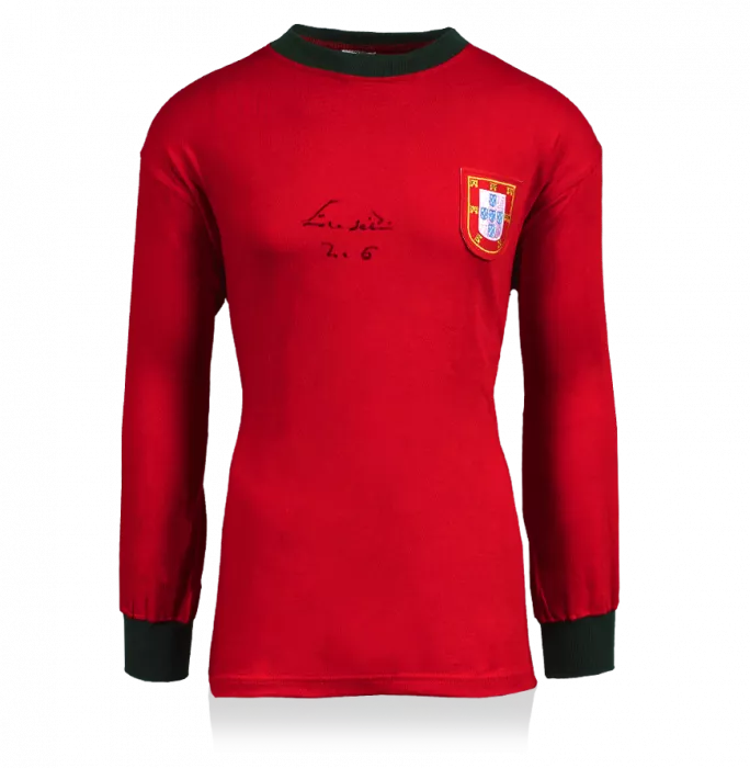 Eusebio Front Signed Retro Portugal Home Shirt