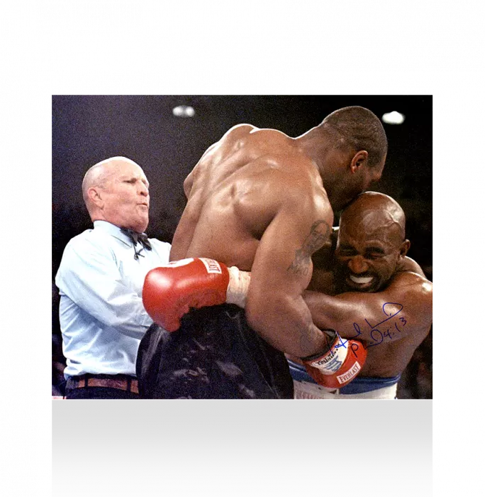 Evander Holyfield Signed Photo: Tyson Bites Holyfield's Ear