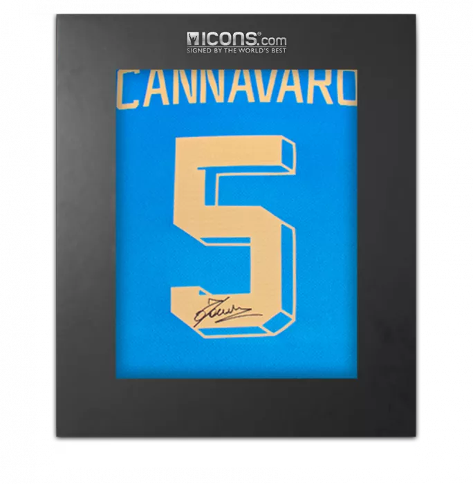 Fabio Cannavaro Back Signed Italy Modern Shirt In Deluxe Packaging