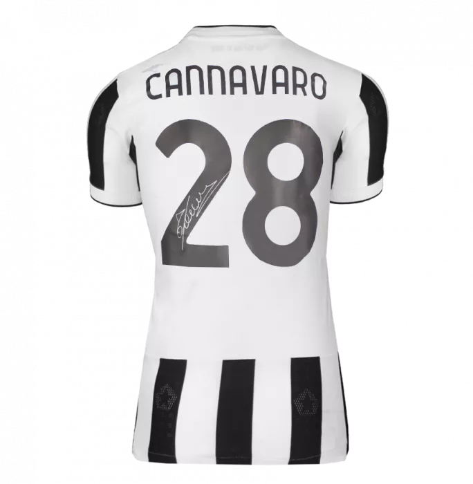 Fabio Cannavaro Back Signed Juventus 2021-22 Home Shirt In Deluxe Packaging