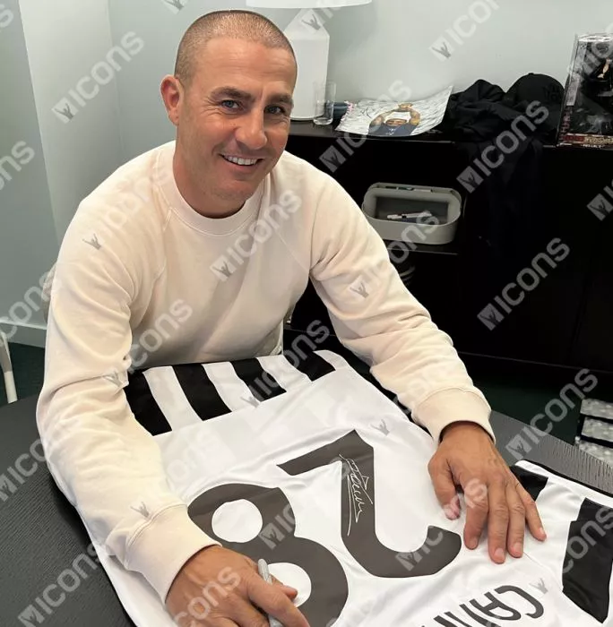 Fabio Cannavaro Back Signed Juventus 2021-22 Home Shirt In Hero Frame: Option 1