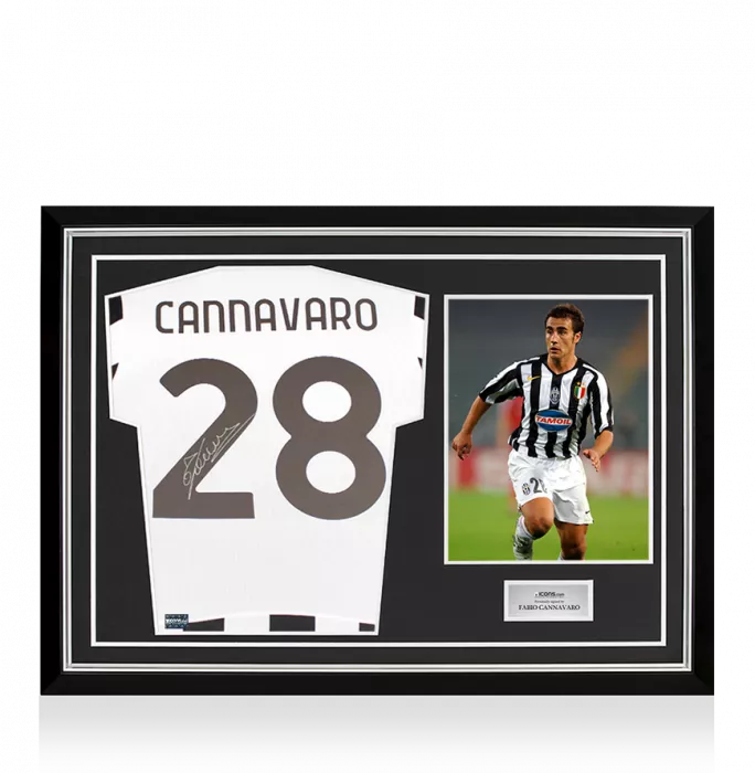 Fabio Cannavaro Back Signed Juventus 2021-22 Home Shirt In Hero Frame: Option 1