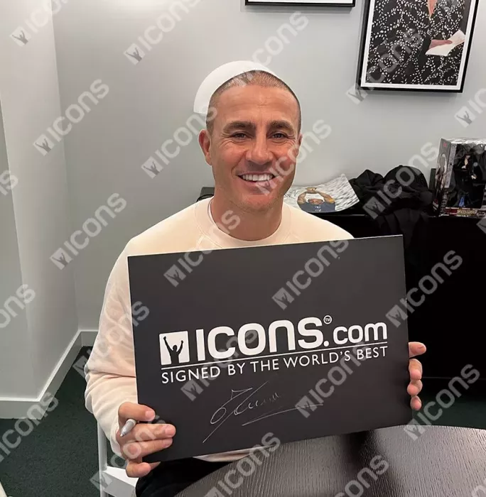 Fabio Cannavaro Back Signed Real Madrid Modern Home Shirt In Deluxe Packaging