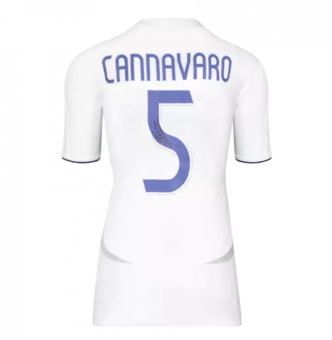 Fabio Cannavaro Back Signed Real Madrid Teamgeist Shirt In Classic Frame