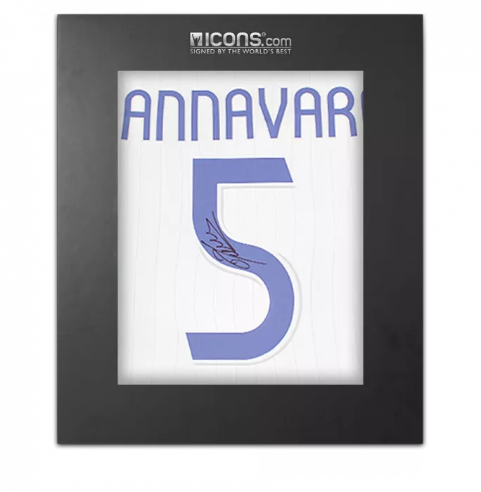 Fabio Cannavaro Back Signed Real Madrid Teamgeist Shirt In Deluxe Packaging