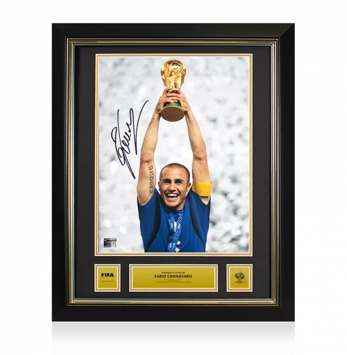 Fabio Cannavaro Official 2006 FIFA World Cup™ Signed And Framed Italy Photo: 2006 Winner