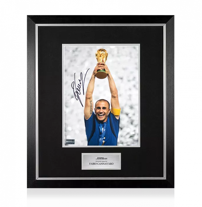 Fabio Cannavaro Signed Italy Photo In Premium Photo Frame: 2006 FIFA World Cup Winner