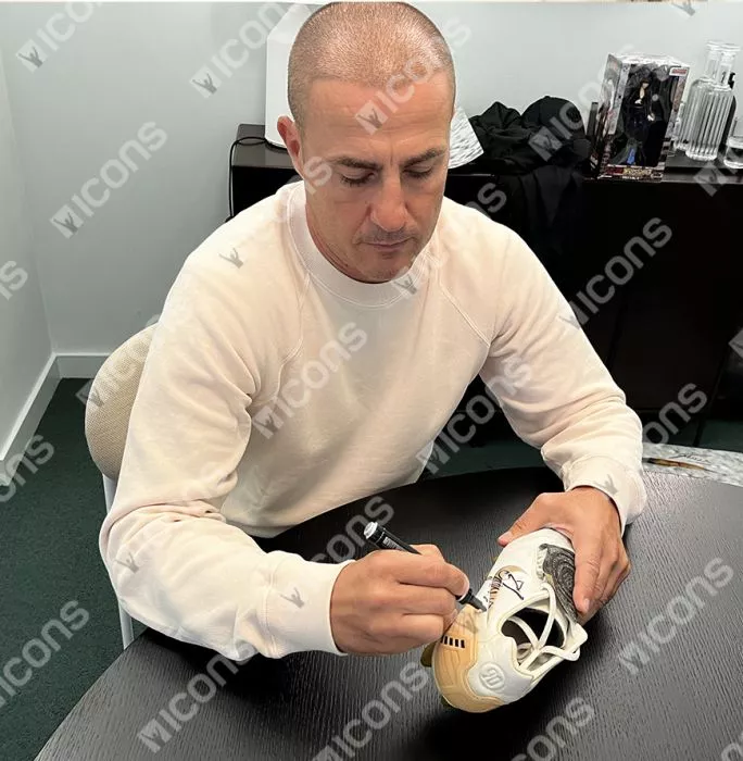 Fabio Cannavaro Signed Nike Total 90 Boot In Acrylic Case