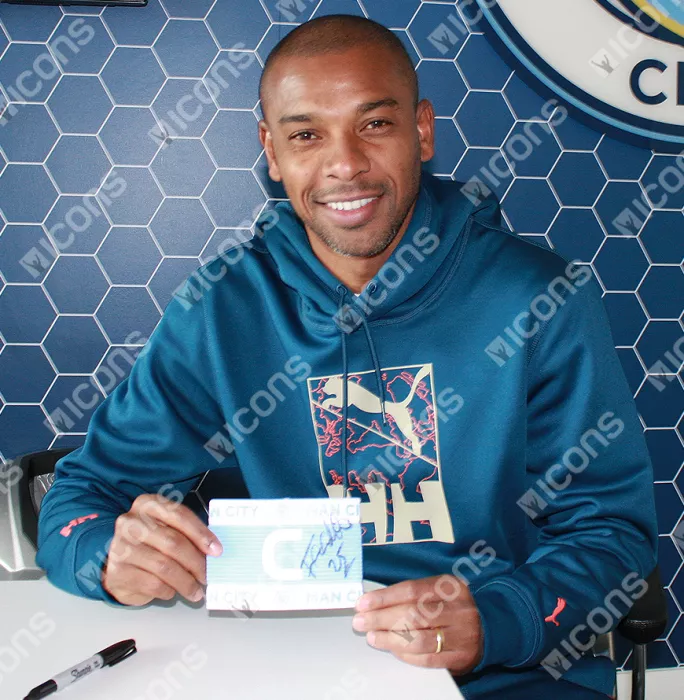 Fernandinho Signed And Framed Manchester City Captain's Armband