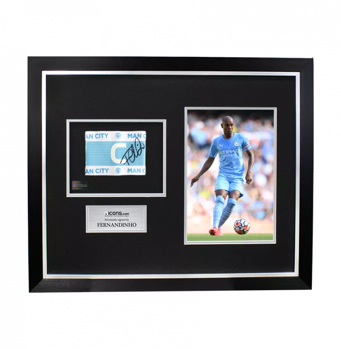 Fernandinho Signed and Framed Manchester City Captain's Armband
