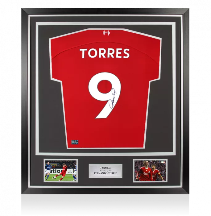 Fernando Torres Back Signed Liverpool 2023-24 Home Shirt In Classic Frame