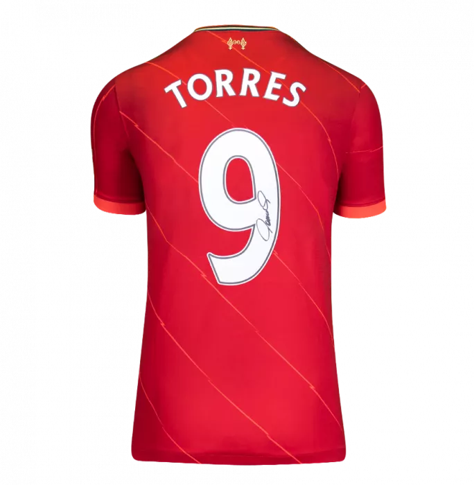 Fernando Torres Back Signed Liverpool FC 2021-22 Home Shirt In Hero Frame: Option 1