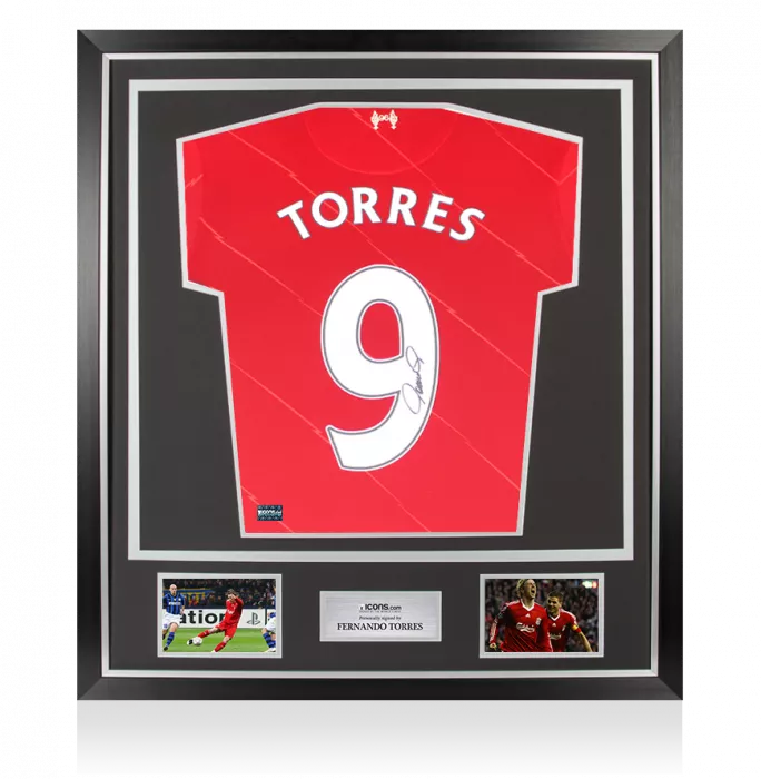 Fernando Torres Back Signed Liverpool FC 2021-22 Home Shirt In Classic Frame