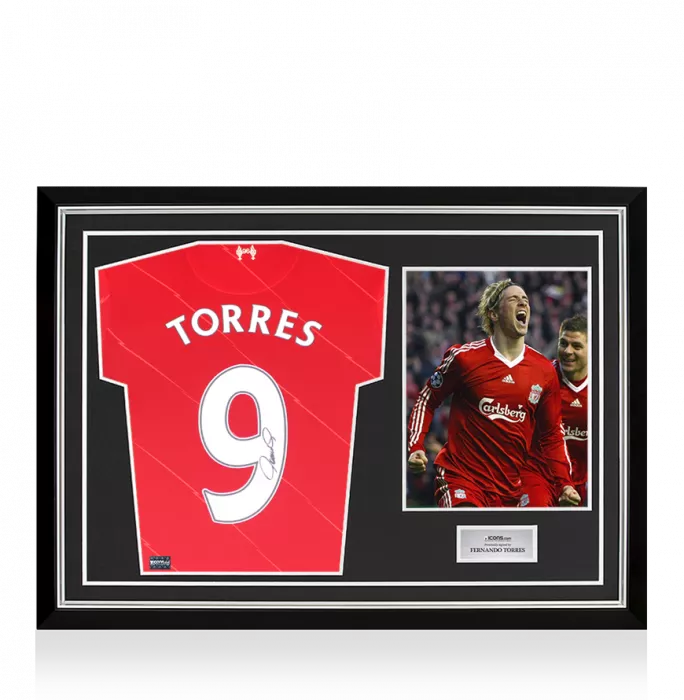 Fernando Torres Back Signed Liverpool FC 2021-22 Home Shirt In Hero Frame: Option 1